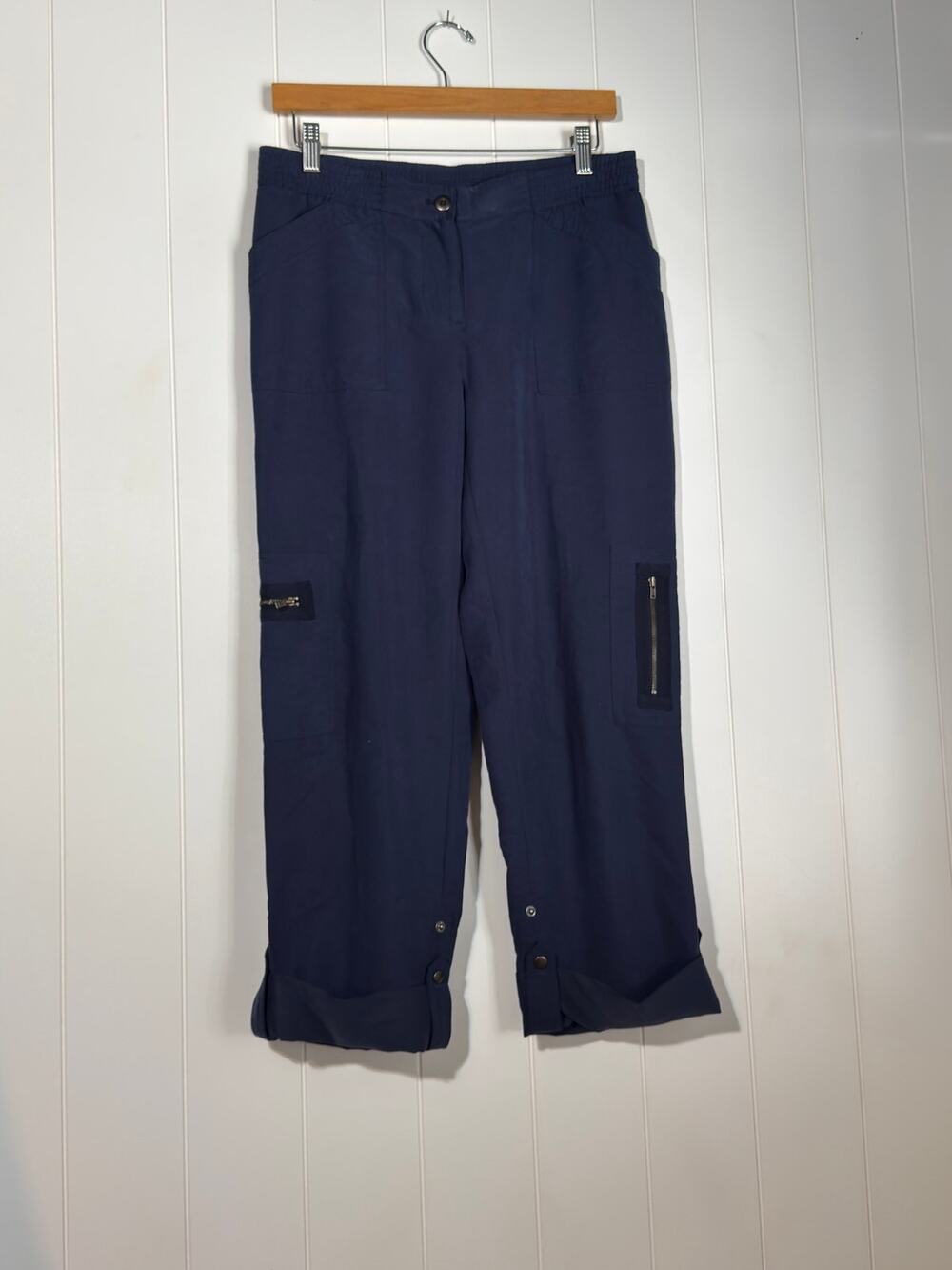 Chico’s · Size 0/4 Small · Cargo Capri Pants · Modal/Stretch · Navy Blue